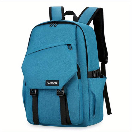 Large Capacity Buckle Backpack Durable Nylon Zipper Knapsack