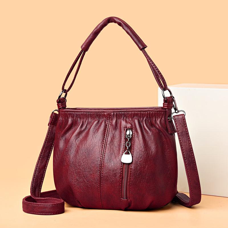 Vintage PU Leather Crossbody Bag Retro Shoulder Bag Women's Handbag