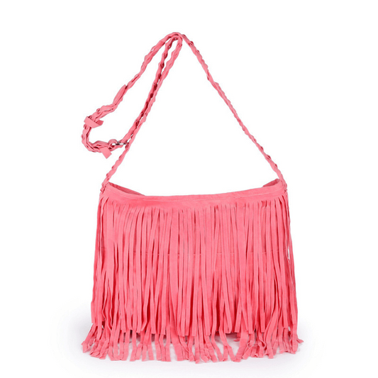 Vintage Tassel Decor Shoulder Bag Solid Storage Bag Women's Hobo Niche Bag