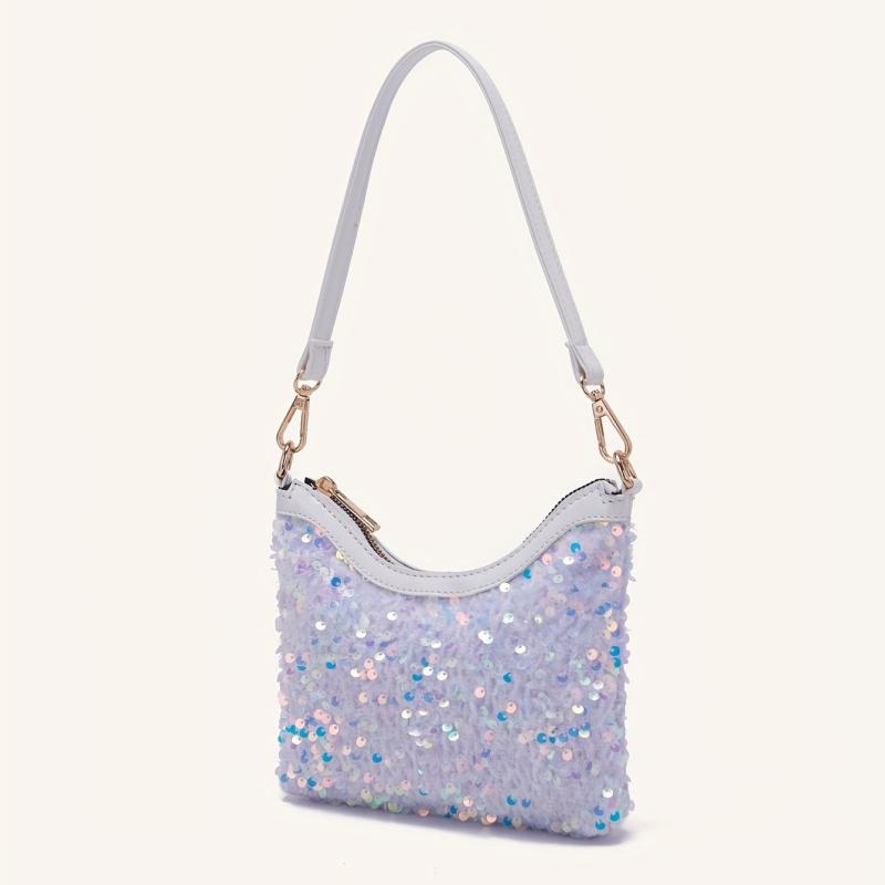 Glitter Underarm Bag Sparkly Shoulder Purse Versatile Baguette Bag