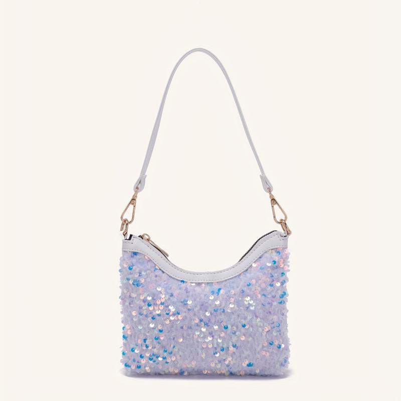 Glitter Underarm Bag Sparkly Shoulder Purse Versatile Baguette Bag