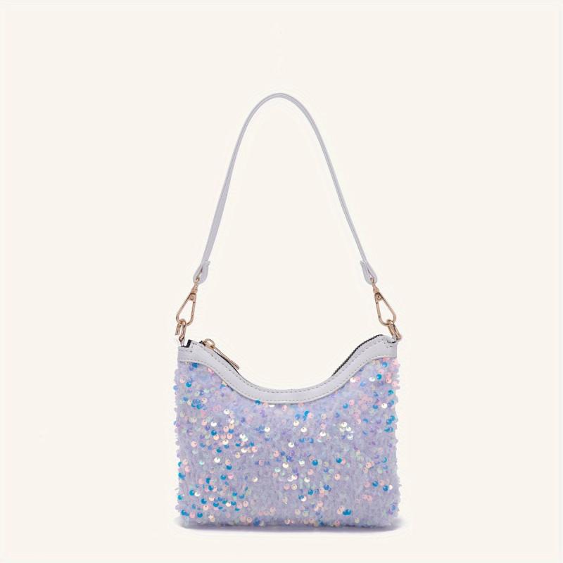 Glitter Underarm Bag Sparkly Shoulder Purse Versatile Baguette Bag