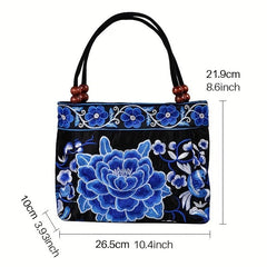 Flower Embroidered Ethnic Bag Casual Handbag For Women