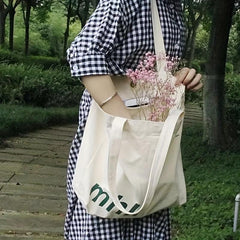 Large Capacity Canvas Tote Bag Durable Lightweight Shoulder Bag