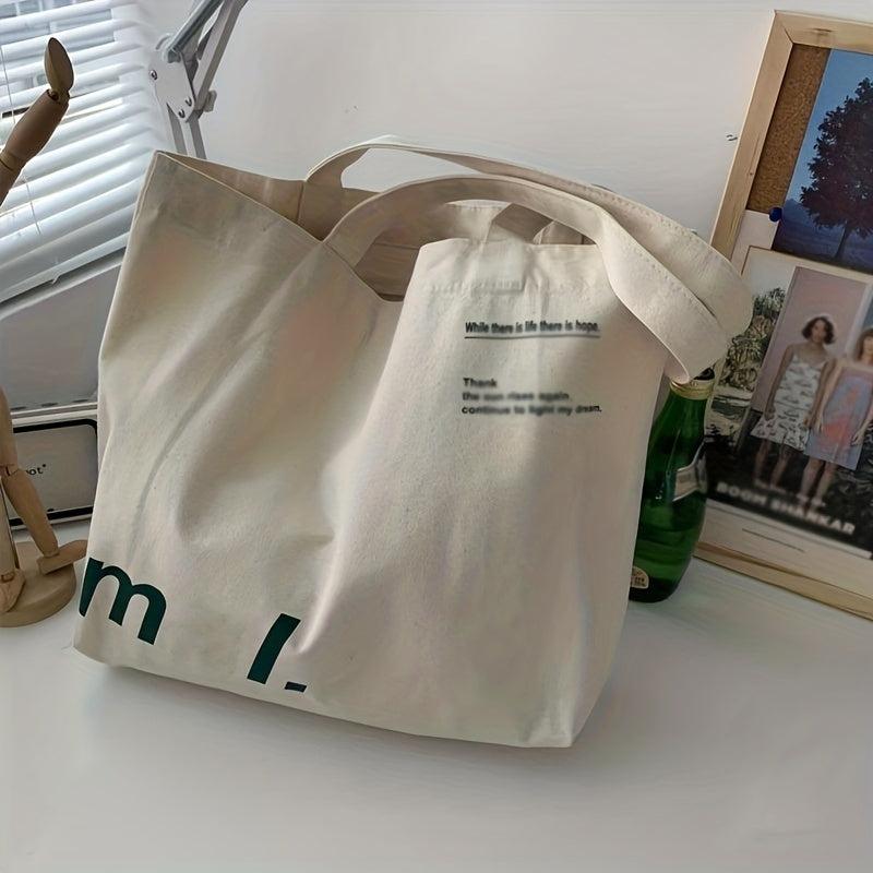 Large Capacity Canvas Tote Bag Durable Lightweight Shoulder Bag