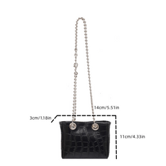 Crocodile Pattern Small Bag Shoulder Chain Purse