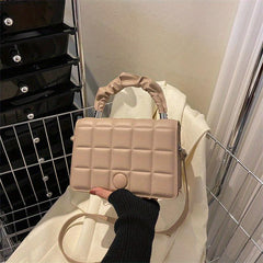 Checkerboard Pattern Square Bag Solid Shoulder Bag