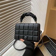 Checkerboard Pattern Square Bag Solid Shoulder Bag