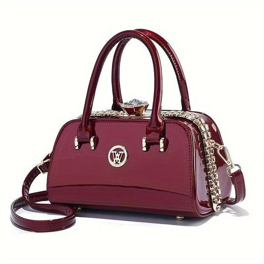 Rhinestone Decor Shoulder Bag PU Leather Crossbody Bag