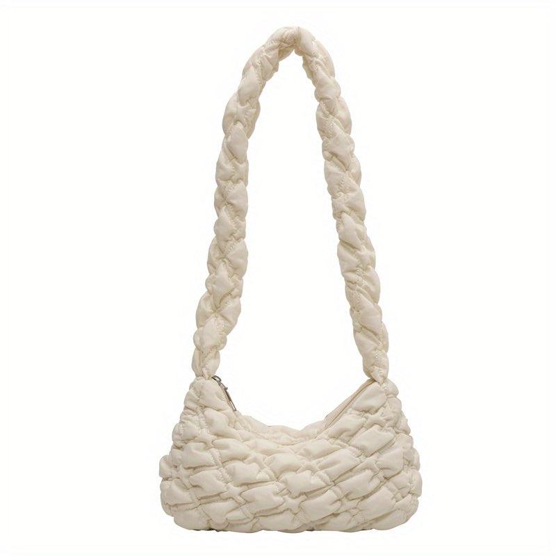 Ruched Quilted Crossbody Bag Lightweight Puffer Shoulder Bag