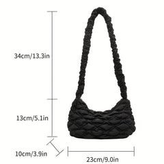 Ruched Quilted Crossbody Bag Lightweight Puffer Shoulder Bag