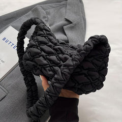 Ruched Quilted Crossbody Bag Lightweight Puffer Shoulder Bag