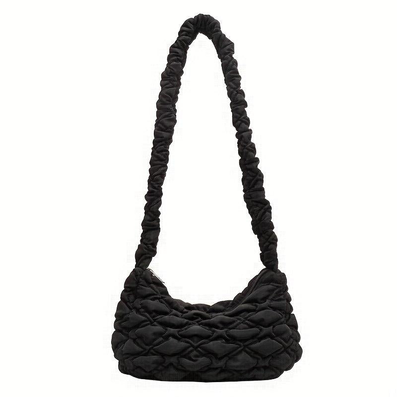 Ruched Quilted Crossbody Bag Lightweight Puffer Shoulder Bag