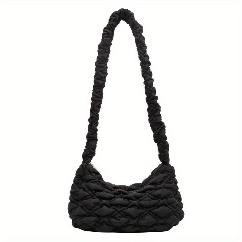 Ruched Quilted Crossbody Bag Lightweight Puffer Shoulder Bag