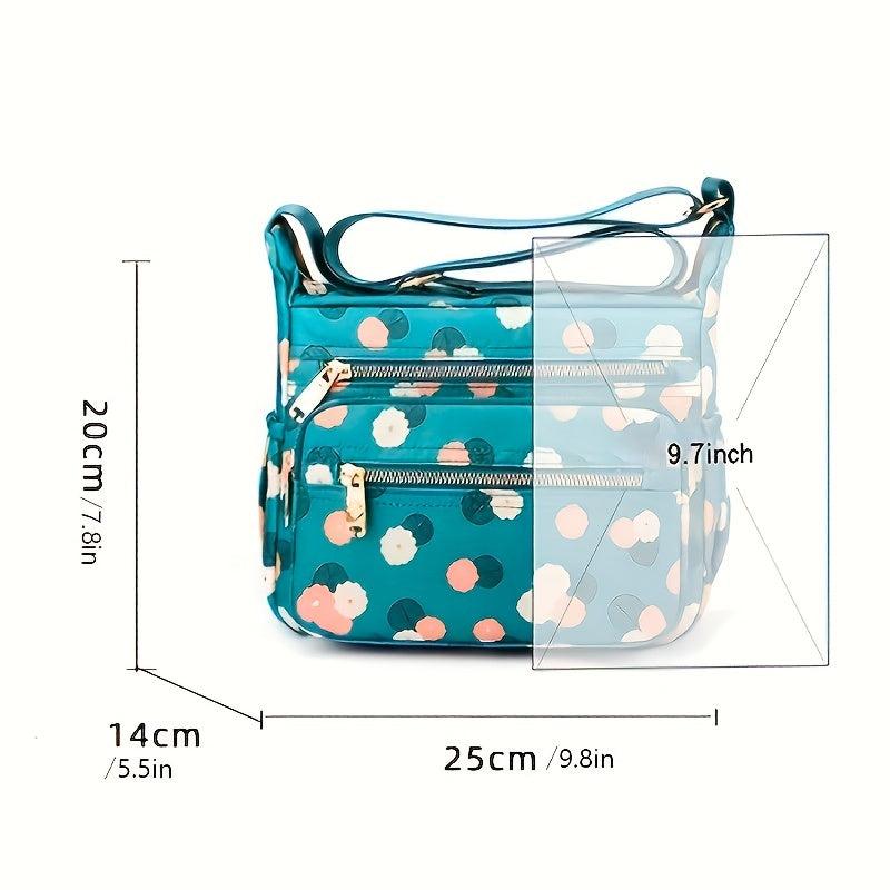 Flower Print Hobo Bag Lightweight Shoulder Bag