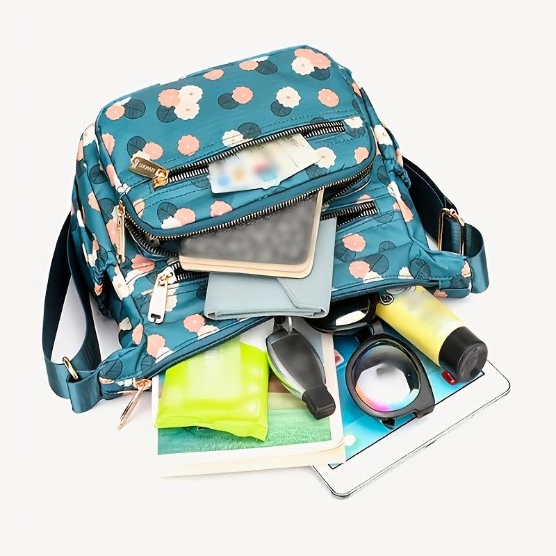 Flower Print Hobo Bag Lightweight Shoulder Bag