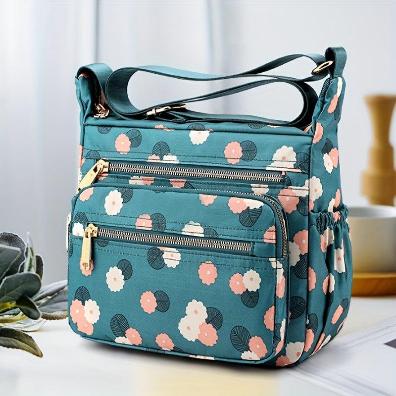 Flower Print Hobo Bag Lightweight Shoulder Bag