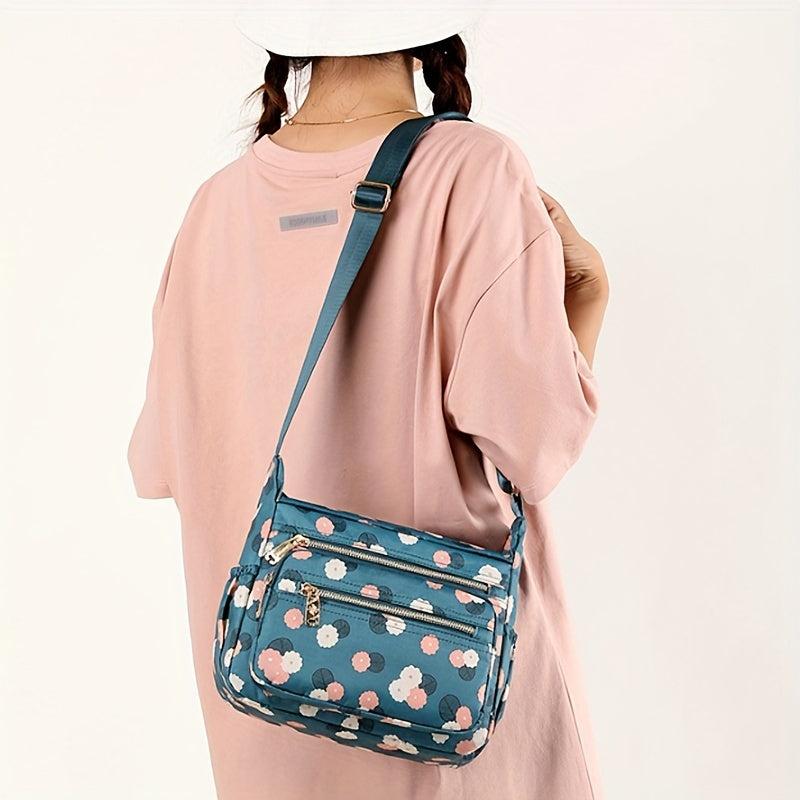Flower Print Hobo Bag Lightweight Shoulder Bag