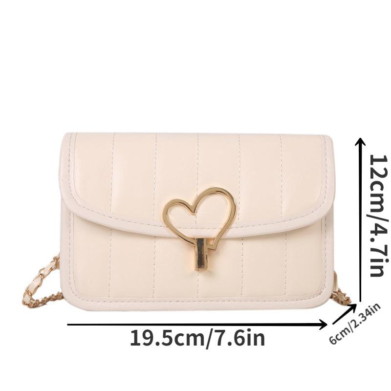 Quilted Flap Crossbody Bag Fairy Heart Shoulder Handbag