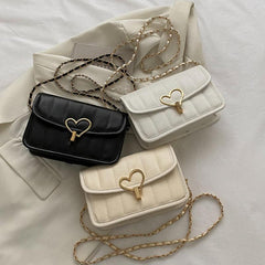Quilted Flap Crossbody Bag Fairy Heart Shoulder Handbag