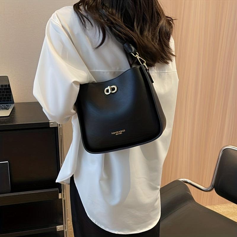 Braided Shoulder Bag PU Leather Large Capacity Crossbody Bag