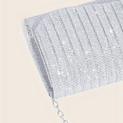 Rhinestone Glitter Chain Clutch Sparkly Flap Purse Evening Bag