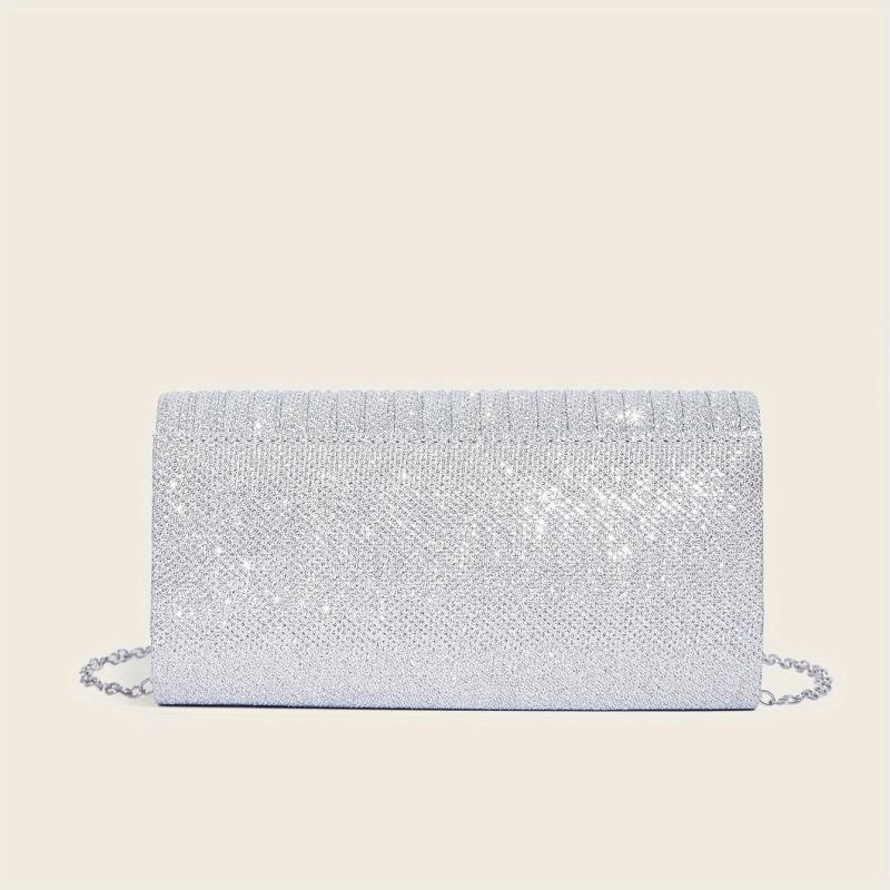 Rhinestone Glitter Chain Clutch Sparkly Flap Purse Evening Bag