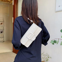 Crocodile Embossed Underarm Bag Buckle Dcor Bag