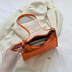 Argyle Pattern Baguette Bag Underarm All Match Zipper Bag