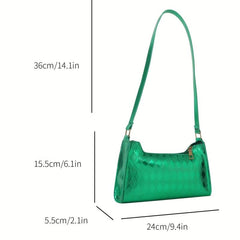 Argyle Pattern Baguette Bag Underarm All Match Zipper Bag