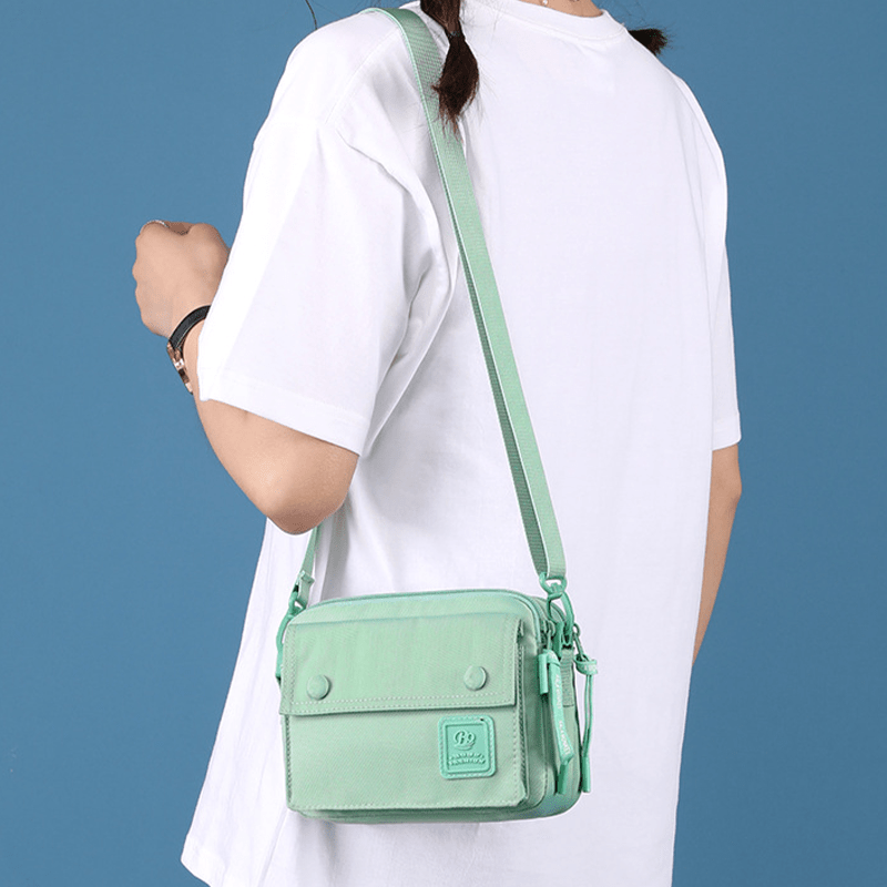 Mini Solid Phone Crossbody Bag Nylon Waterproof Lightweight Messenger Bag