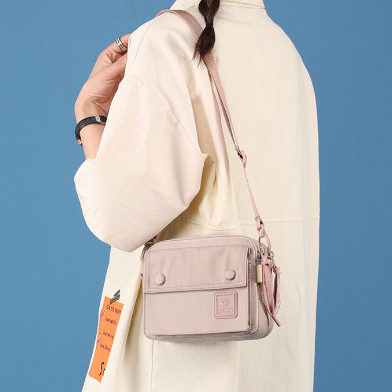 Mini Solid Phone Crossbody Bag Nylon Waterproof Lightweight Messenger Bag