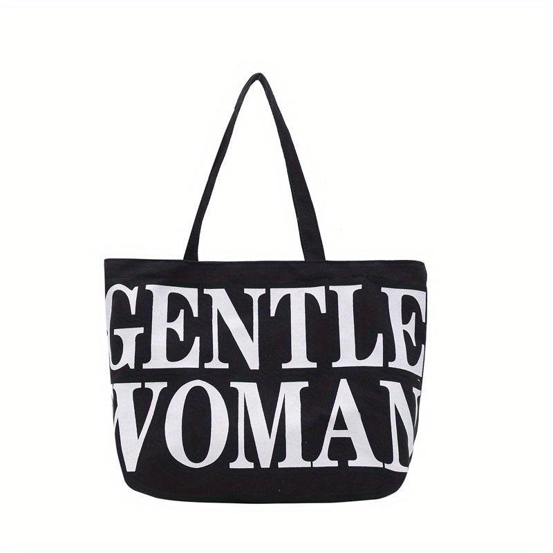Letter Pattern Tote Bag Large Capacity Shoulder Bag