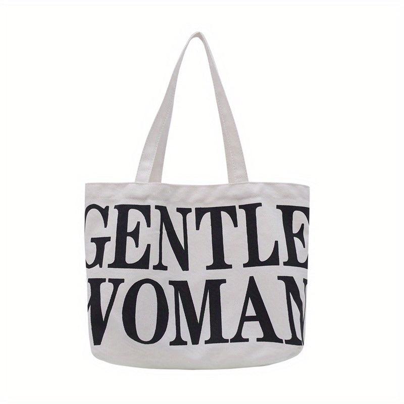 Letter Pattern Tote Bag Large Capacity Shoulder Bag