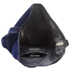Retro Large Capacity Tote Hobo Bag Denim Lightweight Shoulder Shopping Bag