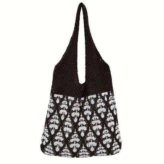 Large Capacity Knitted Shoulder Bag Casual Ladies Handbag