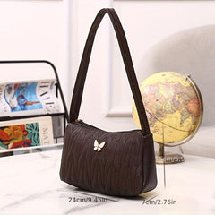 Argyle Quilted Shoulder Bag Butterfly Women's Handbag
