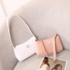 Argyle Quilted Shoulder Bag Butterfly Women's Handbag