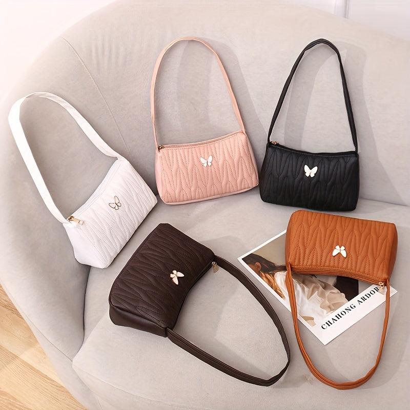 Argyle Quilted Shoulder Bag Butterfly Women's Handbag