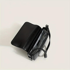 Minimalist Baguette Bag Buckle Flap Purse Solid Shoulder Bag
