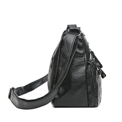 Vintage Quilted Crossbody Bag Retro Layer Shoulder Bag Women's Casual Handbag