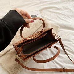 Fashion Tote Bag Women's Zipper Handbag PU Leather Crossbody Bag