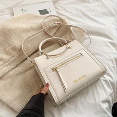 Fashion Tote Bag Women's Zipper Handbag PU Leather Crossbody Bag