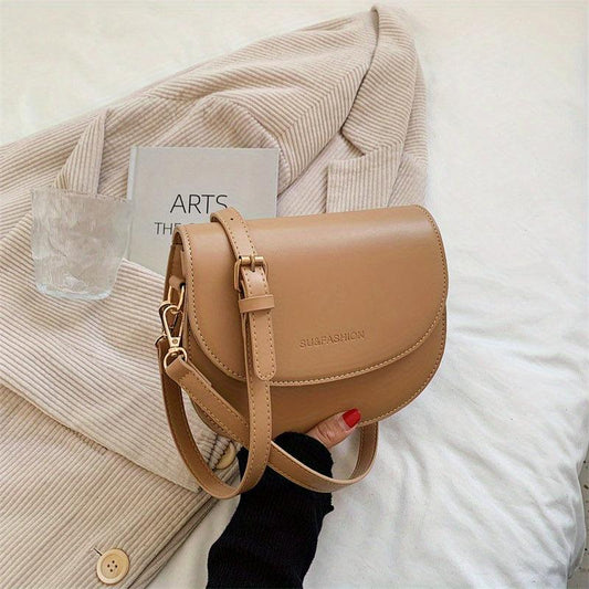 Vintage Saddle Bag Faux Leather Flap Purse Small Shoulder Crossbody