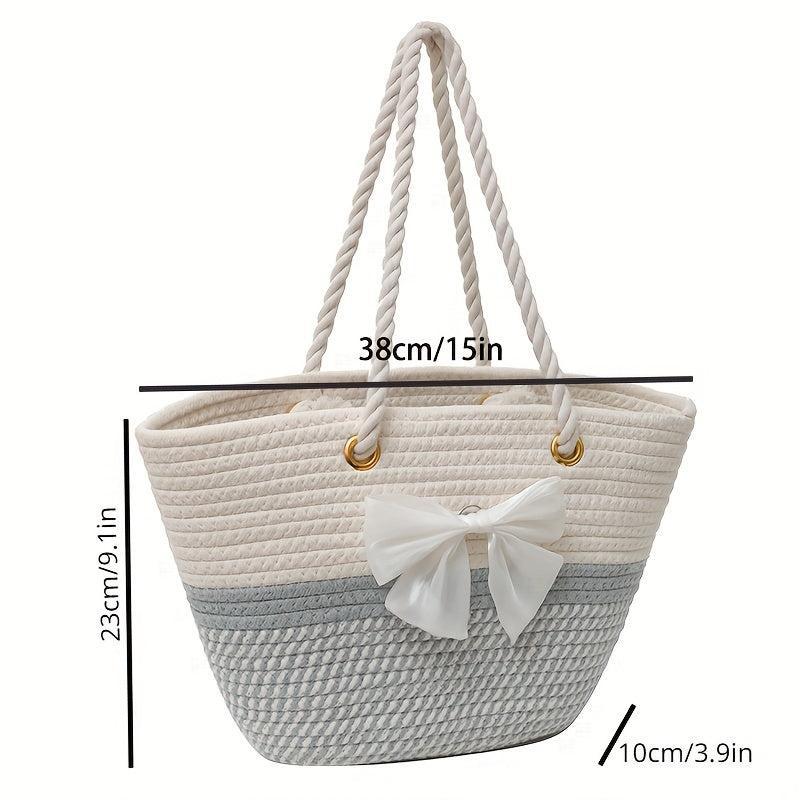 Straw Woven Summer Tote Beach Bag Large Capacity Casual Han