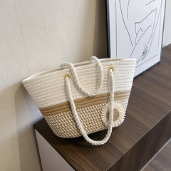Straw Woven Summer Tote Beach Bag Large Capacity Casual Han