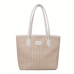 Straw Woven Tote Bag Summer Beach Shoulder Bag