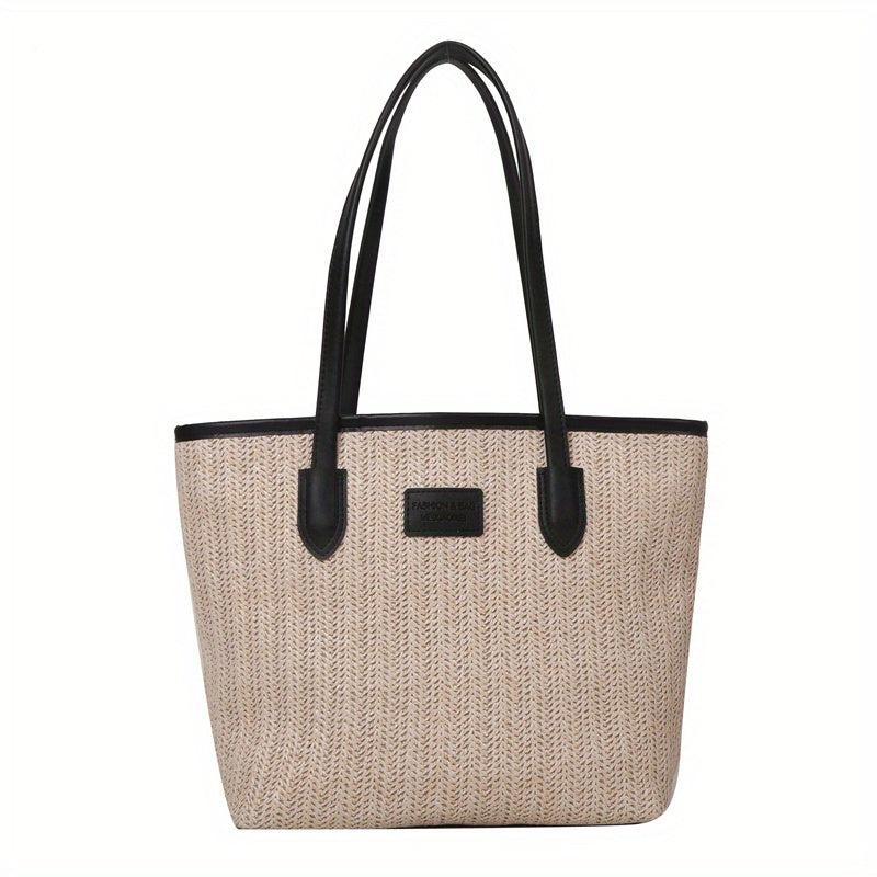 Straw Woven Tote Bag Summer Beach Shoulder Bag