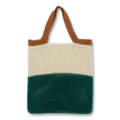 Colorblock Crochet Handbag Lightweight Versatile Shopping Bag