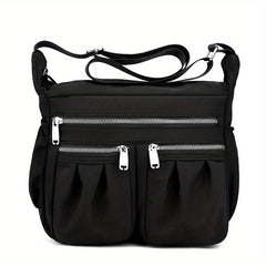 Large Capacity Nylon Shoulder Bag Zipper Stylish Crossbody Bag